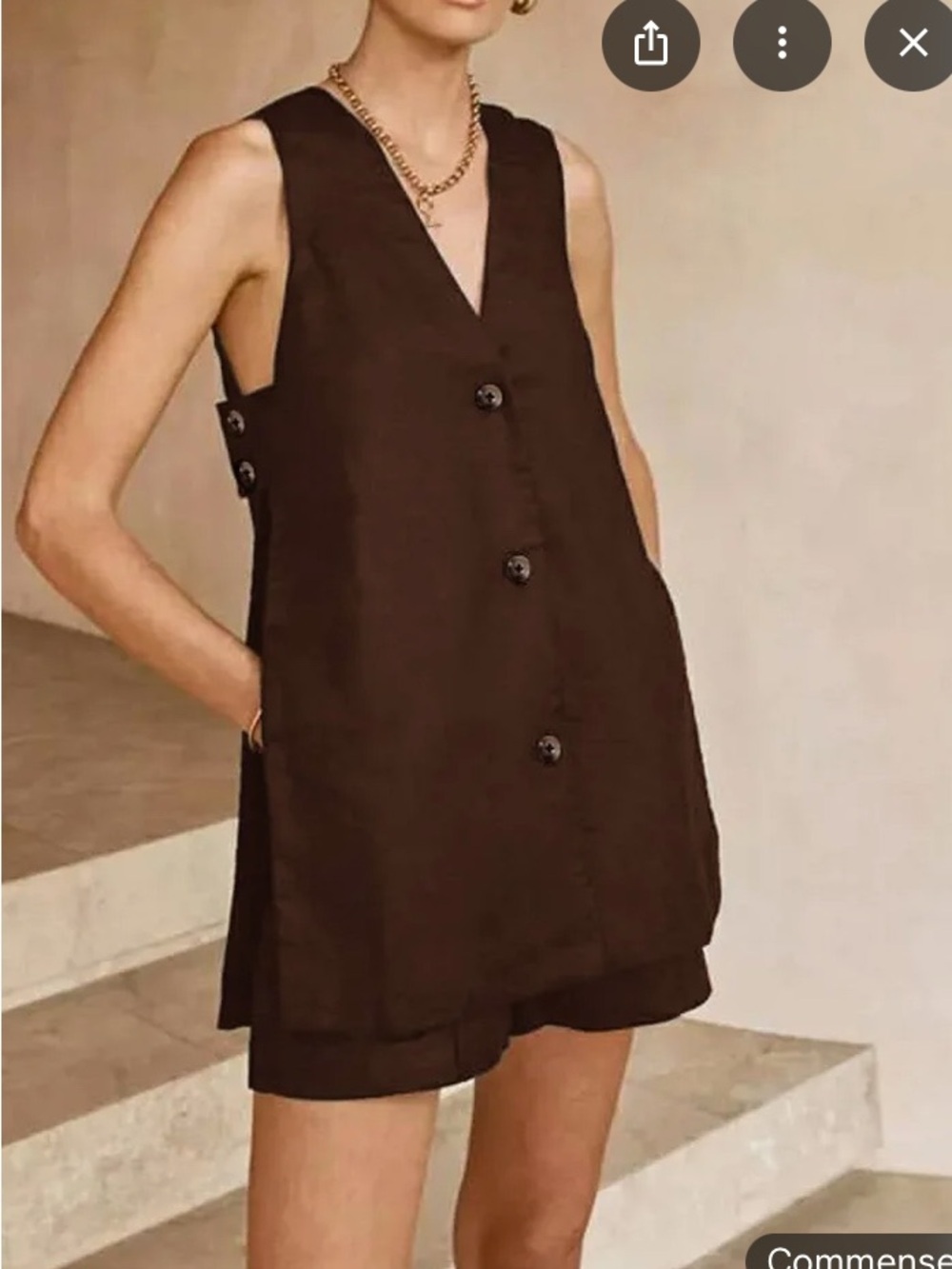 Commense V-Neck Sleeveless High Waisted Vest NWT - M